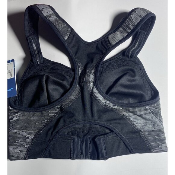 Brooks 30D Rebound Racerback Sports Bra Black Ikat Jacquard Adjustable - Picture 6 of 9
